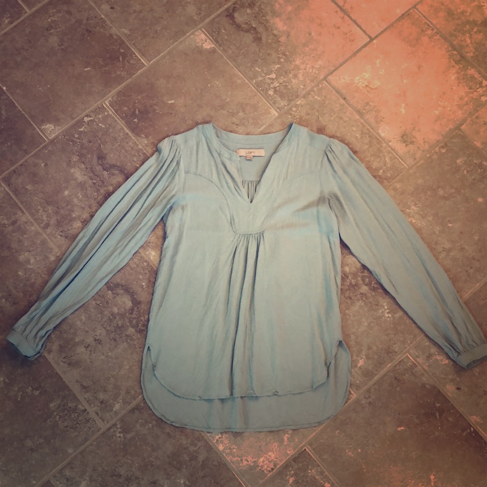 ⭐️SALE⭐️ LOFT Aqua Long Sleeve Blouse